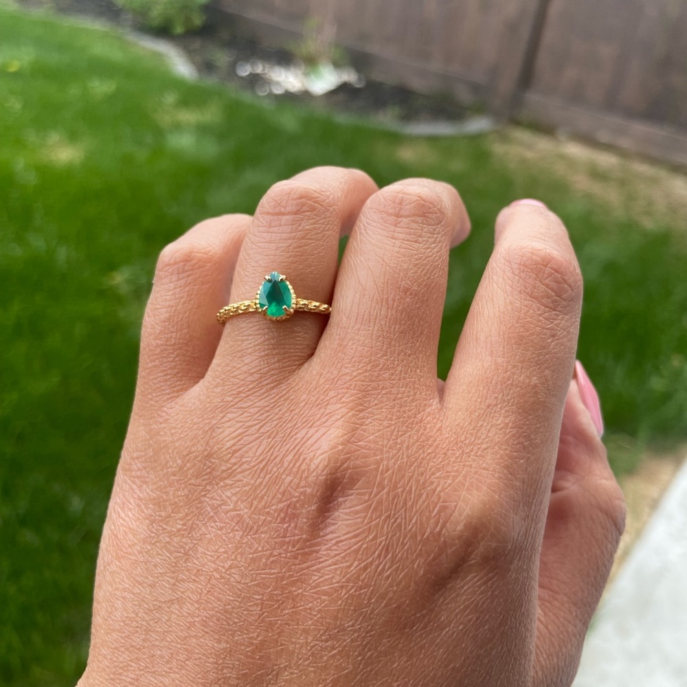 Green onyx ring - Picture 3 of 3